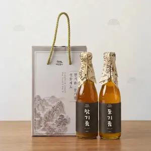 백년본가 저온압착 프리미엄 참기름 350ml+들기름 350ml 선물세트
