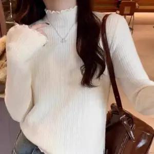 밍크안감 겨울 물결 반폴라 니트 하프넥 반폭 폴라 기모 안감 목폴라티 반폴라 여성 반목 밍크안감 겨울