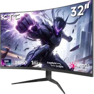 KTC 32인치 240Hz 커브드 게이밍 모니터 1000R VA QHD(2560x1440p) 4000 1 명암비 FreeSync GSync 지원