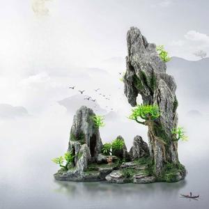 수족관 조경 바위산 풍경석 아쿠아 성형락 1. 조합 식물 해구석 모조 가산장 물고기