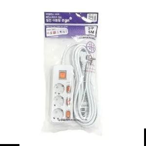 자재 현대 멀티탭 개별 3구 (1개) 5M HMP-35L