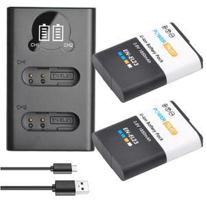 EN-EL23 배터리 듀얼 고속 충전기, 니콘 EN-EL23,MH-67P, 쿨픽스 P600, B700, S810c 카메라와 호환