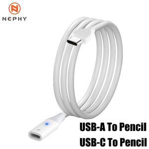 Apple Pencil 1 충전 케이블 iPad Pro 스타일러스 펜 어댑터 USB 유형 C 번개 커넥터 확장 액세서리 0.5m 1