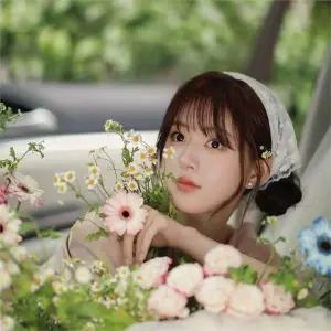 WL 꽃무늬 레이스 헤어스카프 피크닉 여행 삼각 두건 S13237