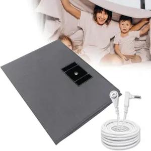 접지 시트 은섬유가 포함된 및 코드가 침대용 면 시트는 불안감을 하는 수면 도움(76x80인치 그레이)을