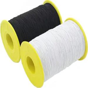 티후드 2PCS 0.5mm 두께 547야드 탄성 실(블랙 앤 화이트)