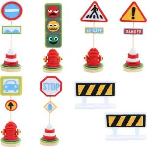 DIY 공예 거리 표지판 도로 및 신호등 3-8세 용 키트 장난감을 포함한 쿨라 8가지 펠트 교통