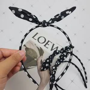 [셀러에이드]땡땡이 리본 머리띠 블랙화이트 도트 귀여운 머리띠