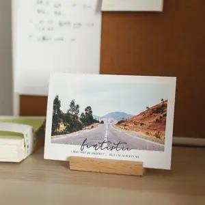 우드 원목 엽서 명함 사진꽂이 홀더 받침대 1개 10X3X2cm