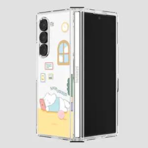 갤럭시 Z폴드 7 폴드시리즈 먀오 프렌즈의 하루 힌지보호 투명하드케이스 tc