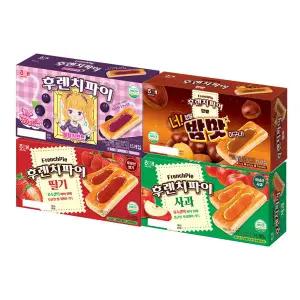 해태 후렌치파이 블랙커런트 192g+딸기 192g+사과 192g+단밤 192g(총4개)