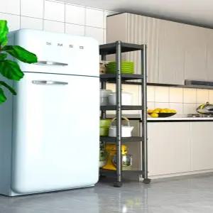 주방틈새수납장 이동식 바퀴 트롤리 정리함 세탁실 수납 욕실