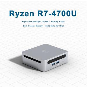GenMachine 미니 PC Ren4000 AMD Ryzen7 CPU 2.0GHz 최대 윈도우 11 DDR4 3200Mhz WiFi6 NUC 게이밍