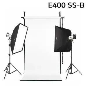 사진조명 촬영 세트 E400 SS-B 고정형 배경지 화이트