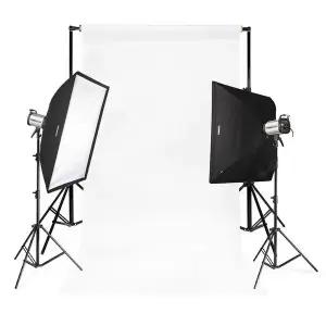 사진조명 촬영 세트 E200 SS-B 이동형 배경지 화이트