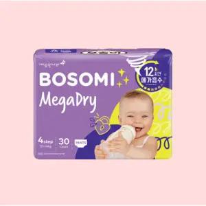 보솜이 메가드라이 4단계 팬티형 공용 30매 4개 일회용기저귀  아기기저귀
