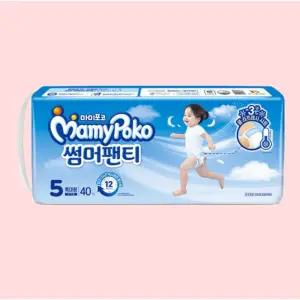 마미포코 썸머팬티 5단계 여아 40매 3개 일회용기저귀 아기기저귀