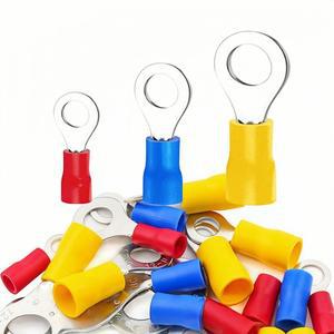 80pcs 링 터미널 절연 O 압착 커넥터-M4 M6 M8 22-16/16-14/12-11AWG 게이지 전기 pvc