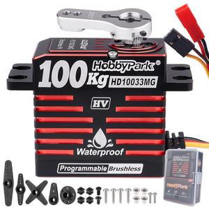 하비파크 100KG 방수 고토크 RC 서보 브러시리스 모터 풀 메탈 기어 16.8V HV 프로그래머블 1/8 1/10 RC 크