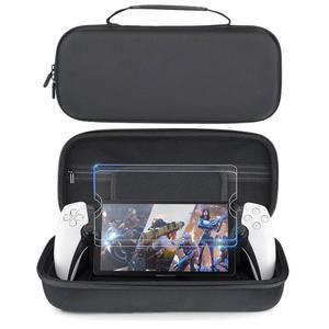 플레이스테이션 포털용 오센빅 프리미엄 휴대용 케이스, PS5 휴대용 게임 콘솔용 여행용 보관 케이스, 충격 방지, PS 포털 충돌 방지 블랙 핸드백, 화면 보호기 2개 포함