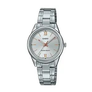[신세계라이브쇼핑]카시오 LTP-V005D-7B2 여성 라운드 아날로그 메탈 손목 시계