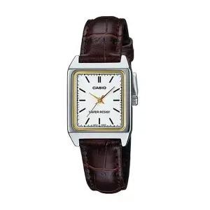 [신세계라이브쇼핑]카시오 LTP-V007L-7E2 여성 스퀘어 아날로그 가죽 손목 시계
