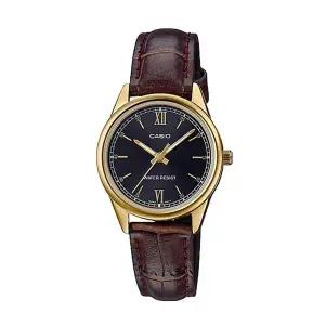 [신세계라이브쇼핑]카시오 LTP-V005GL-1B2 여성 라운드 아날로그 가죽 손목 시계