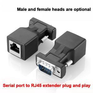 DB9 RS232 암/수-RJ45 네트워크 어댑터, COM 포트-Cat5e/6 LAN 이더넷 포트 변환기, 직렬 암