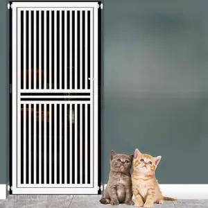 무타공 방묘문 펜스 흰색 안전문 현관 고양이 휀스 대형견