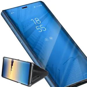 데켄스 갤럭시 S26 울트라 플러스 스탠딩 유광 미러 반투명 하드 무선충전 클리어 뷰커버 핸드폰 케이스 M1