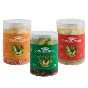 이인화 명인 청정 남해 오색 보리 김치 국내산 건강식 알배추 나박 얼갈이 배추 무 물김치 김치 3종 3kg