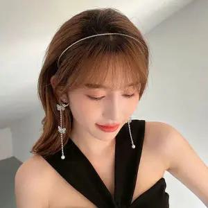 밴드 화려한 머리띠 장식 귀걸이 쥬얼리 헤어 착시