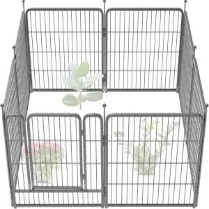 마당용 FXW 가든 펜스 야외 - 개와 토끼를 위한 32인치(H) x 18.2피트(L) 헤비 듀티 금속 동물 장벽 장식용