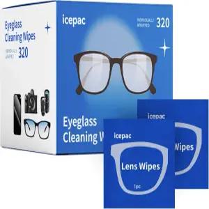 안경 물티슈 렌즈 클리너 - 320 미리 적신 개별 랩드 클리닝 안전하게 선글라스 휴대폰 화면 전자 및