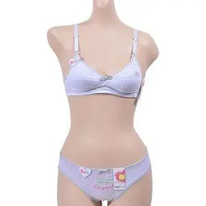 샤통 AA컵 스트라이프 브라팬티세트 주니어 캣 입체패 (WFH6XZ6)