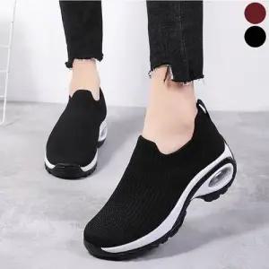 여자 가벼운 니트 운동화 쿠션 키높이 스니커즈 단화 WF683D1