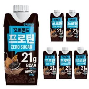 롯데 오트몬드 프로틴 제로슈거 쿠키앤크림 250ml 6팩