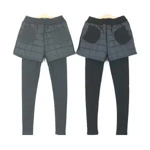 사각패딩기모 반바지레깅스 겨울누빔포켓 밴딩팬츠 면캐주얼 트레이닝