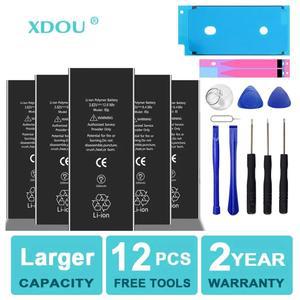 아이폰용 대용량 휴대폰 배터리, 교체 배터리, 아이폰 5S, 5, 6S, 6, 7, 8 플러스, X, SE, SE2, XR, XS, 11, 12, 13, 미니 프로 맥스, 4, 4S, 7 도구