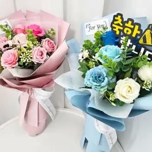 졸업식 비누꽃다발 핸드 메이드 조화 제작 선물 토퍼 대량 꽃다발 2color