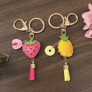 파인애플 티니키링 딸기 열쇠고리 후르츠 2종세트 (WFHJHJU)