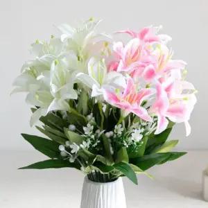 백합 성묘 조화 꽃 열매부쉬 40cm 2컬러 추모 납골당 산소 묘지 장식 소품 수목장