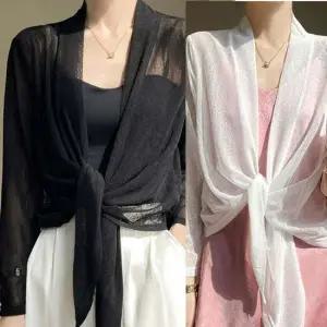 여성가디건 여성 시스루 스트랩 여름 가디건 1P 비치 바캉스 외투