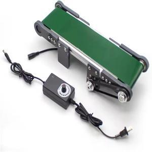 DC 12V 미니 소형 데스크탑 컨베이어 벨트 속도 조절 가능 DIY 엘리베이터 모델 마찰 실험 장치 0-116RPM 3