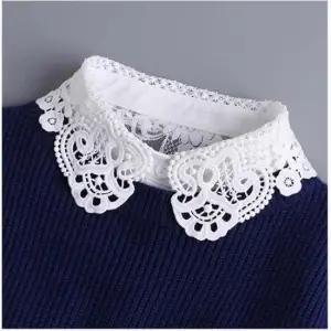 플라워무늬 레이스 자수포인트 여성 펀칭 페이크 카라 여자넥워머