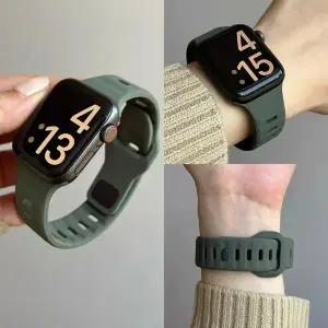 애플 워치 밴드용 실리콘 스포츠 스트랩 49mm 45mm 44mm 42mm 40mm 41 38 코레아 팔찌 iwatch 시리즈 10 9
