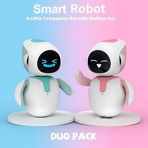 듀오 팩 에일릭 스마트 로봇 AI 인공지능 귀여운 어린이와 성인을 위한 데스크탑 애완동물 2개/세트