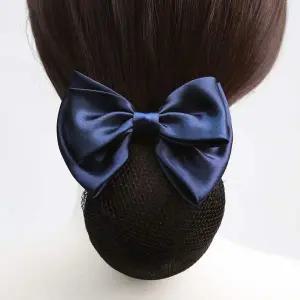 [오너클랜]WL 리본 촘촘 머리망 새틴 블루