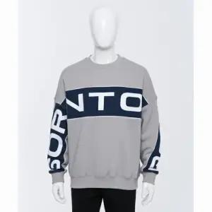 BORN TO WIN 나일론 믹스 볼드 데일리 맨투맨 그레이