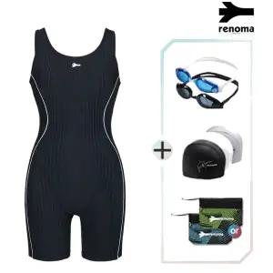[롯데백화점]레노마 여성2.5부U백원피스수영복수경수모세트 LS2F862SET_BK